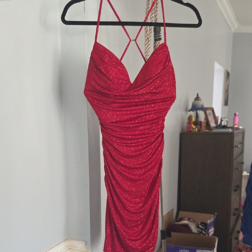 Windsor Glittering Crimson Mini Dress